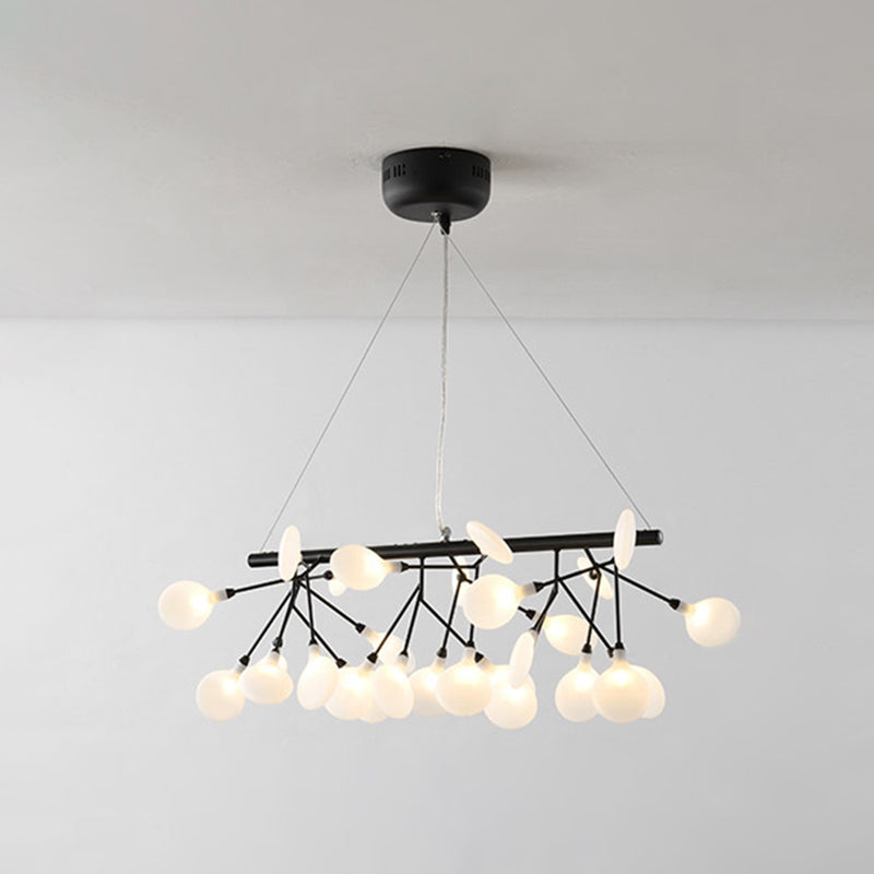 Linear Firefly Island Pendant Lighting Ultra-modern Acrylic Billiard Light for Living Room 27 Black Warm Clearhalo 'Ceiling Lights' 'Island Lights' Lighting' 2550064