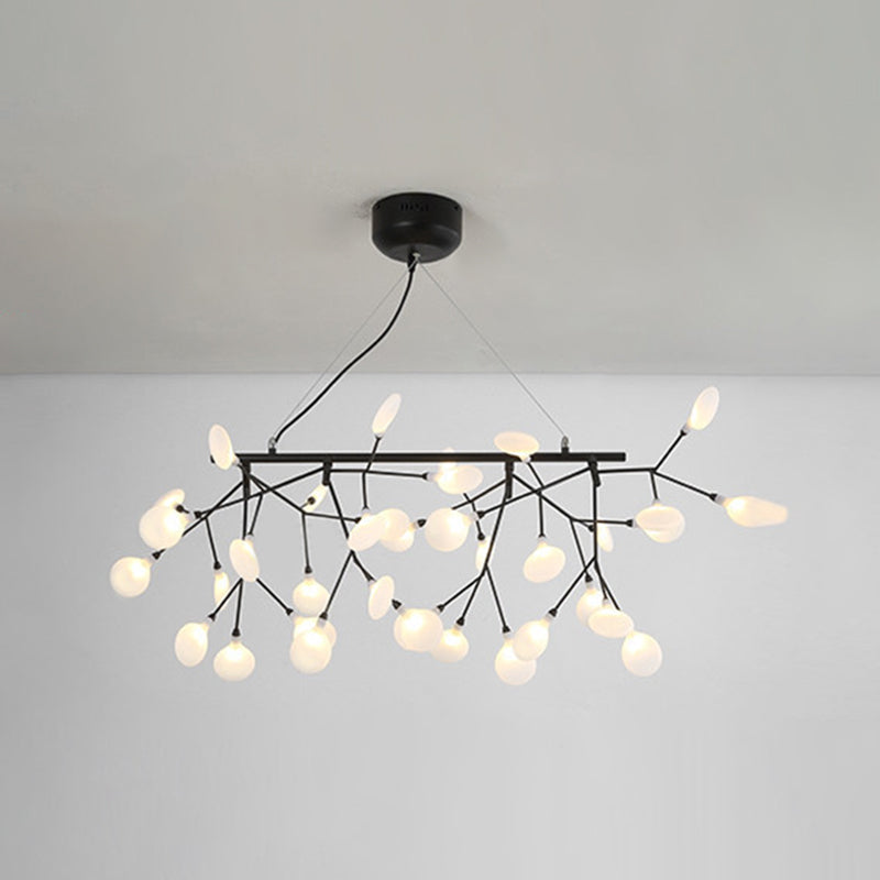 Linear Firefly Island Pendant Lighting Ultra-modern Acrylic Billiard Light for Living Room 36 Black Warm Clearhalo 'Ceiling Lights' 'Island Lights' Lighting' 2550065