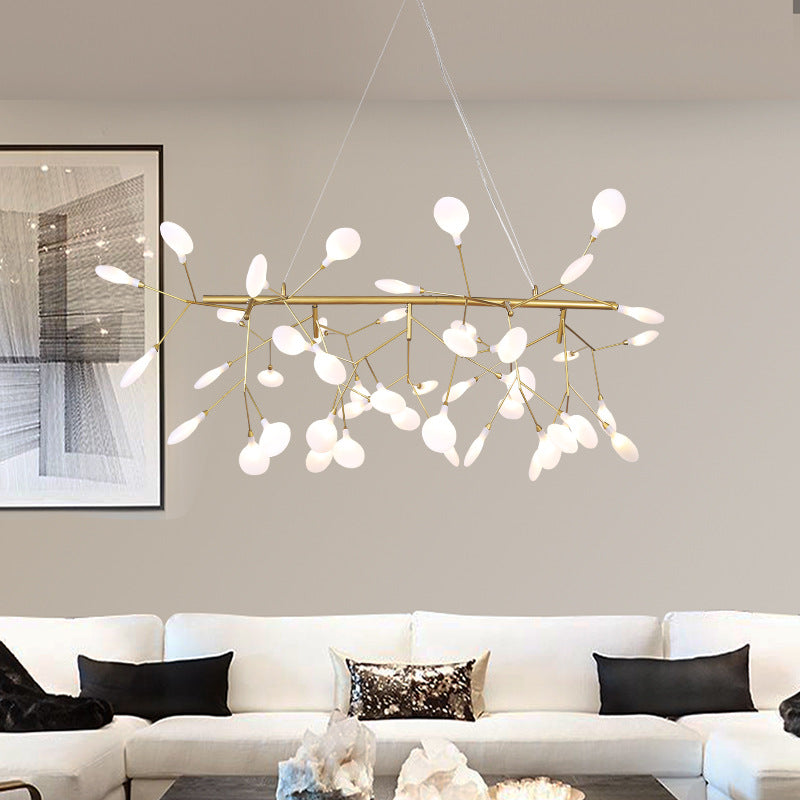 Linear Firefly Island Pendant Lighting Ultra-modern Acrylic Billiard Light for Living Room Clearhalo 'Ceiling Lights' 'Island Lights' Lighting' 2550066