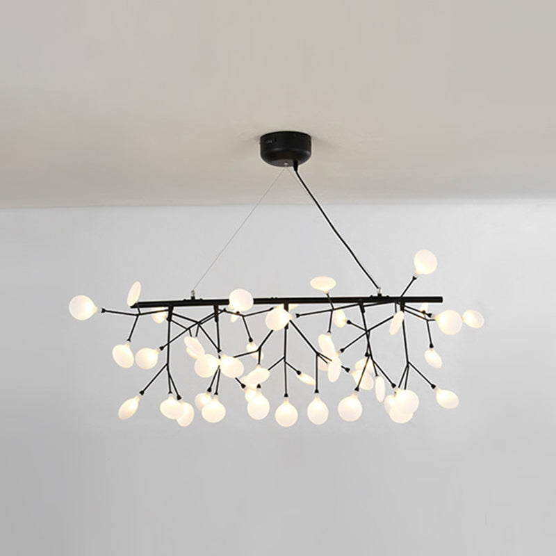 Linear Firefly Island Pendant Lighting Ultra-modern Acrylic Billiard Light for Living Room 45 Black Warm Clearhalo 'Ceiling Lights' 'Island Lights' Lighting' 2550067