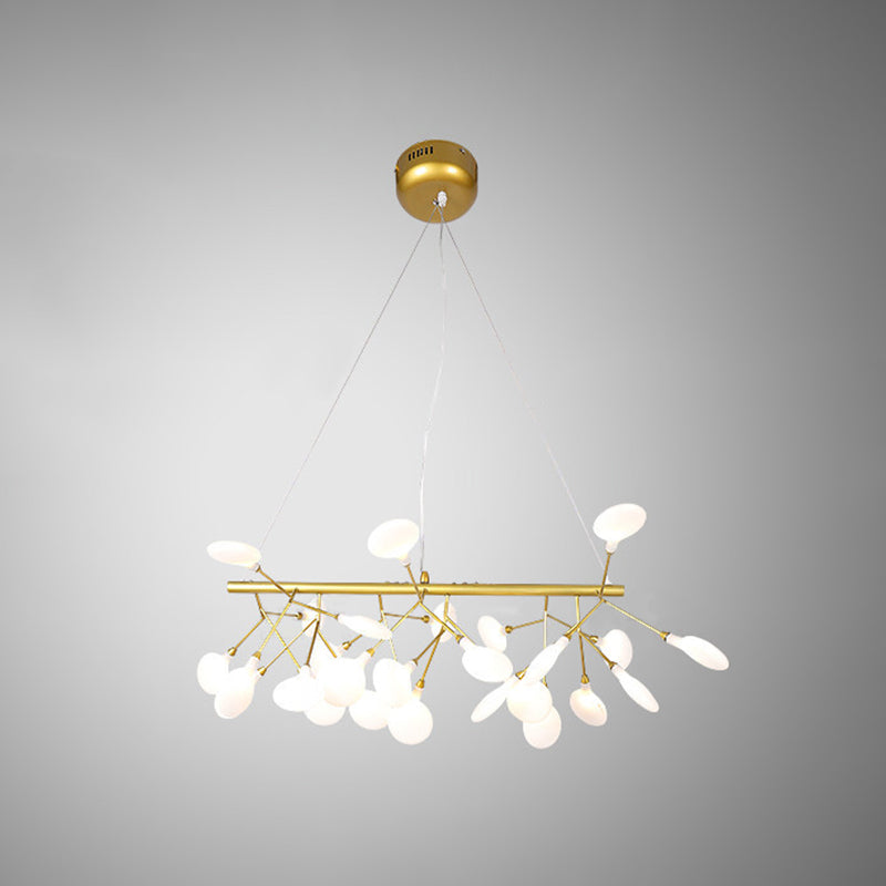 Linear Firefly Island Pendant Lighting Ultra-modern Acrylic Billiard Light for Living Room 27 Gold Warm Clearhalo 'Ceiling Lights' 'Island Lights' Lighting' 2550069