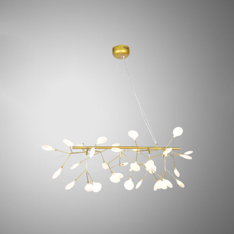 Linear Firefly Island Pendant Lighting Ultra-modern Acrylic Billiard Light for Living Room 36 Gold Warm Clearhalo 'Ceiling Lights' 'Island Lights' Lighting' 2550071