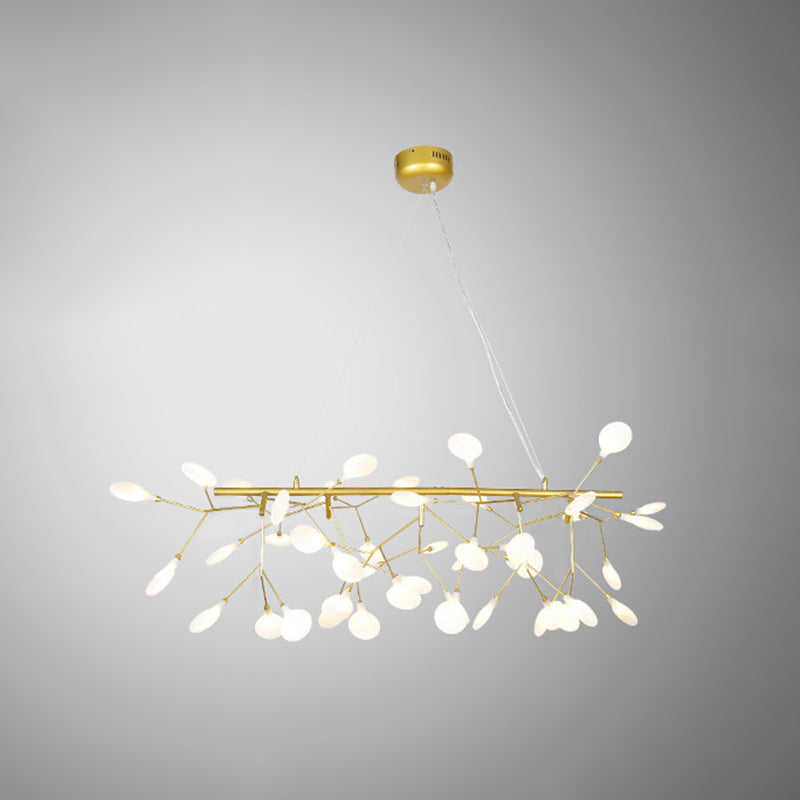 Linear Firefly Island Pendant Lighting Ultra-modern Acrylic Billiard Light for Living Room 45 Gold Warm Clearhalo 'Ceiling Lights' 'Island Lights' Lighting' 2550073