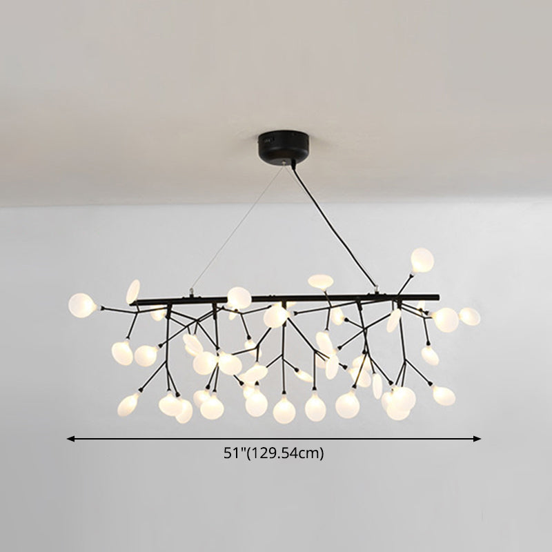 Linear Firefly Island Pendant Lighting Ultra-modern Acrylic Billiard Light for Living Room Clearhalo 'Ceiling Lights' 'Island Lights' Lighting' 2550076