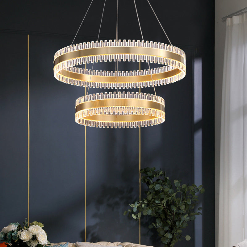 Contemporary Interlace Rings Chandelier Lights Metal Hanging Pendant Light for Living Room Clearhalo 'Ceiling Lights' 'Chandeliers' 'Modern Chandeliers' 'Modern' Lighting' 2552451