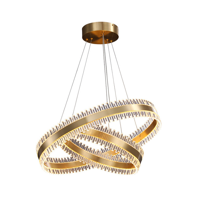 Contemporary Interlace Rings Chandelier Lights Metal Hanging Pendant Light for Living Room Clearhalo 'Ceiling Lights' 'Chandeliers' 'Modern Chandeliers' 'Modern' Lighting' 2552457