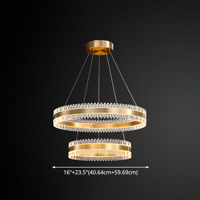 Contemporary Interlace Rings Chandelier Lights Metal Hanging Pendant Light for Living Room Clearhalo 'Ceiling Lights' 'Chandeliers' 'Modern Chandeliers' 'Modern' Lighting' 2552460