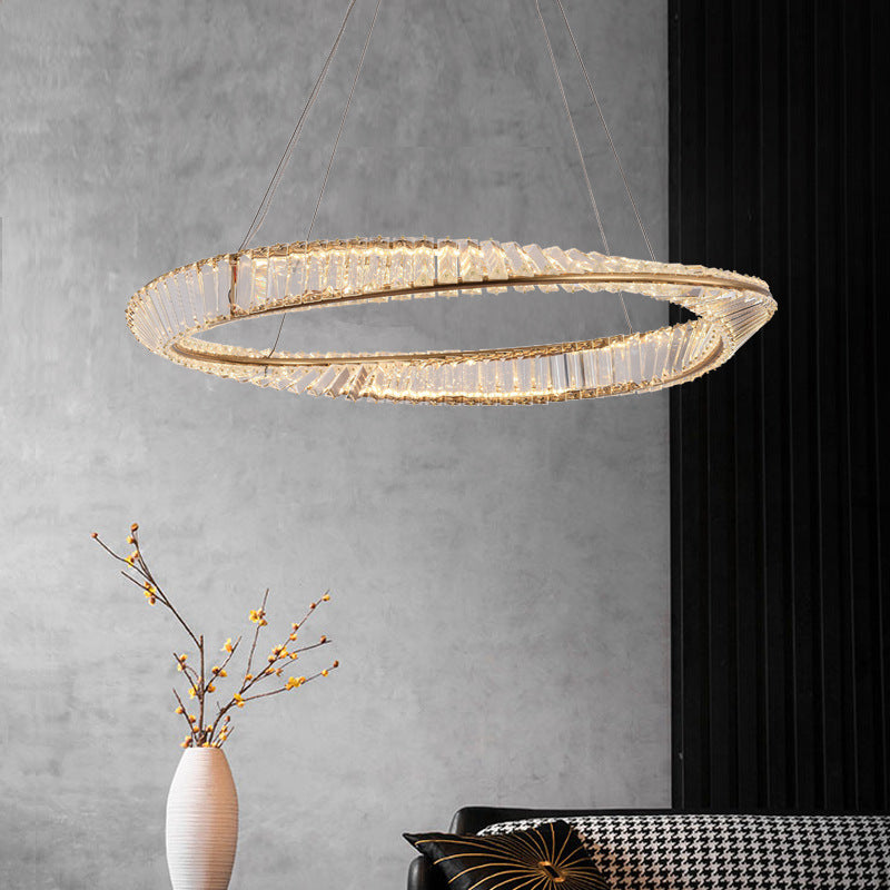 Contemporary Wave Chandelier Lighting Fixtures Crystal Pendant Ceiling Lights for Living Room Clearhalo 'Ceiling Lights' 'Chandeliers' 'Modern Chandeliers' 'Modern' Lighting' 2552543