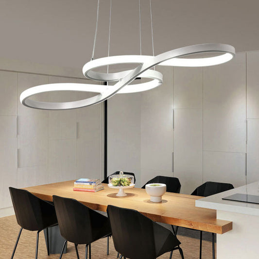 Modern Twisting Chandelier Pendant Light Metal Suspended Lighting Fixture for Restaurant Clearhalo 'Ceiling Lights' 'Chandeliers' 'Modern Chandeliers' 'Modern' Lighting' 2552598