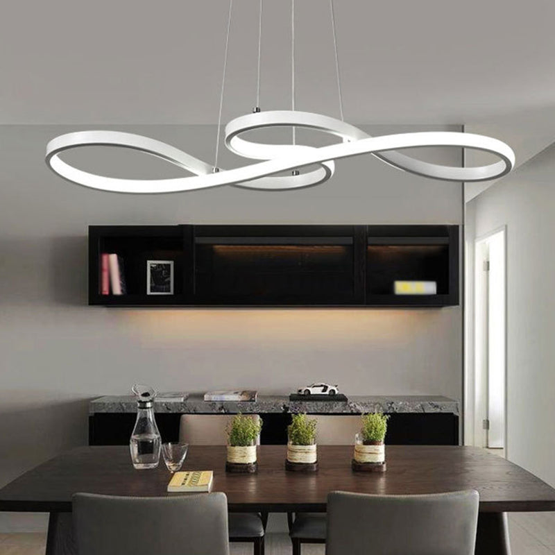 Modern Twisting Chandelier Pendant Light Metal Suspended Lighting Fixture for Restaurant Clearhalo 'Ceiling Lights' 'Chandeliers' 'Modern Chandeliers' 'Modern' Lighting' 2552599