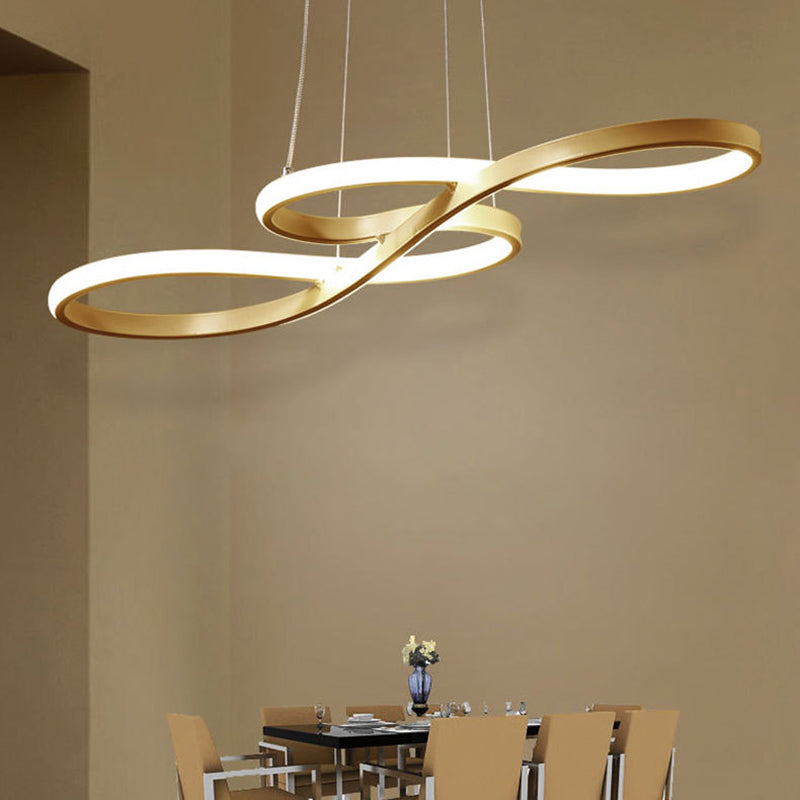 Modern Twisting Chandelier Pendant Light Metal Suspended Lighting Fixture for Restaurant Gold Clearhalo 'Ceiling Lights' 'Chandeliers' 'Modern Chandeliers' 'Modern' Lighting' 2552600