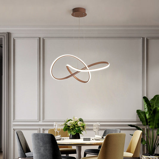 Ultra-modern Twisted Chandelier Lighting Metal Simplicity Hanging Chandelier for Living Room Clearhalo 'Ceiling Lights' 'Chandeliers' 'Modern Chandeliers' 'Modern' Lighting' 2552619