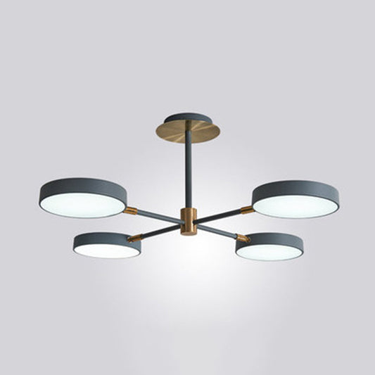 Ultra-modern Rotating Chandelier Light Fixtures Metallic Hanging Ceiling Light for Living Room Clearhalo 'Ceiling Lights' 'Chandeliers' 'Modern Chandeliers' 'Modern' Lighting' 2552687