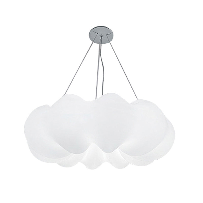 Cloud Hanging Ceiling Light Minimalist Plastic LED Bedroom Suspension Lighting in White White Clearhalo 'Ceiling Lights' 'Pendant Lights' 'Pendants' Lighting' 2552906