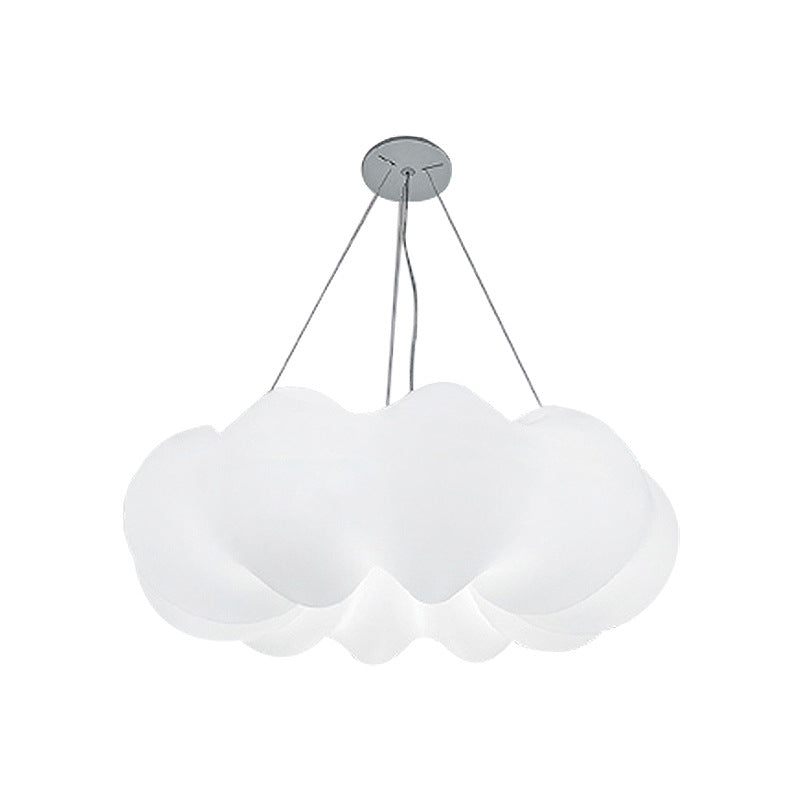 Cloud Hanging Ceiling Light Minimalist Plastic LED Bedroom Suspension Lighting in White Clearhalo 'Ceiling Lights' 'Pendant Lights' 'Pendants' Lighting' 2552909