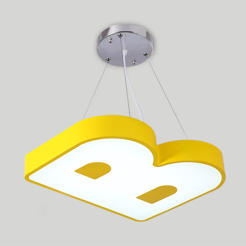 Letter Pendant Lighting Fixture Contemporary Style LED Metal Ceiling Suspension Lamp Yellow Clearhalo 'Ceiling Lights' 'Pendant Lights' 'Pendants' Lighting' 2552913