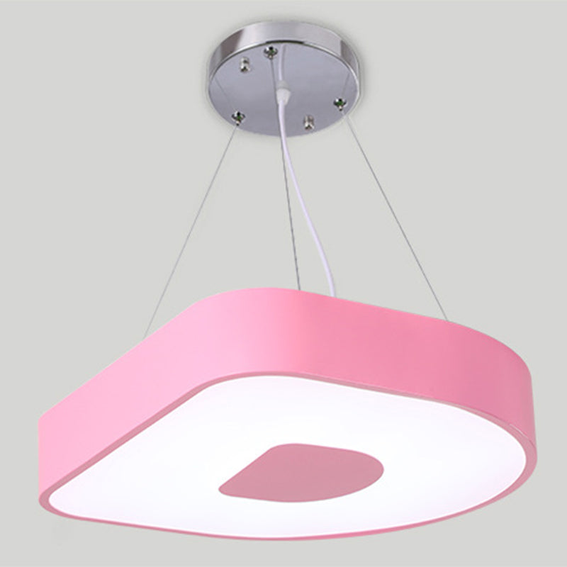 Letter Pendant Lighting Fixture Contemporary Style LED Metal Ceiling Suspension Lamp Pink Clearhalo 'Ceiling Lights' 'Pendant Lights' 'Pendants' Lighting' 2552917