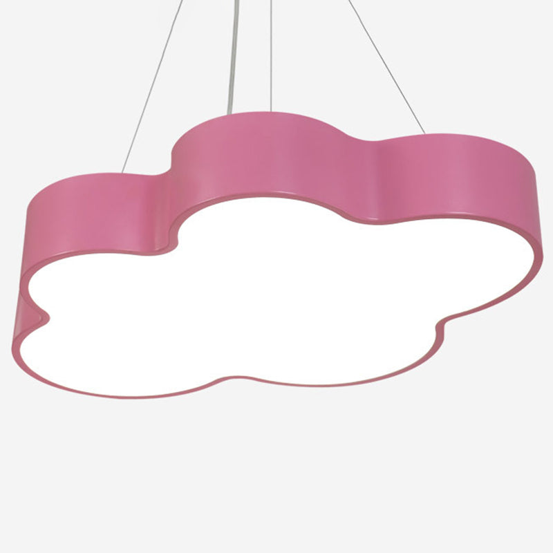 Modern Cloud Pendant Ceiling Light Metal LED Kindergarten Suspended Lighting Fixture Pink Clearhalo 'Ceiling Lights' 'Pendant Lights' 'Pendants' Lighting' 2552923