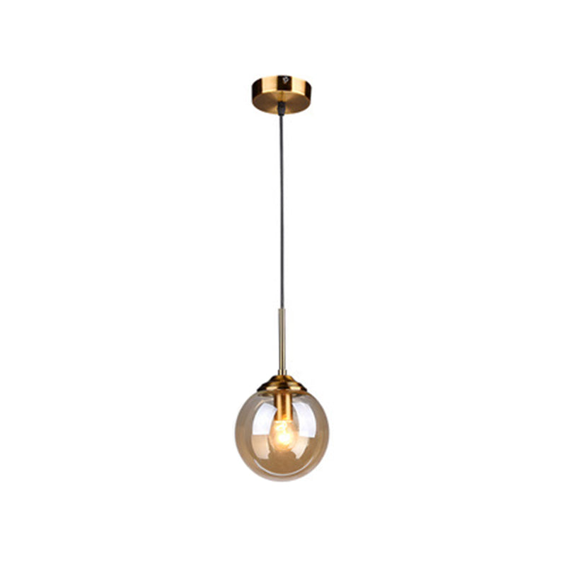 Sphere Pendant Lighting Fixture Modern Minimalist Glass Indoor Pendant Ceiling Lights Amber Round Clearhalo 'Ceiling Lights' 'Glass shade' 'Glass' 'Modern Pendants' 'Modern' 'Pendant Lights' 'Pendants' Lighting' 2553037