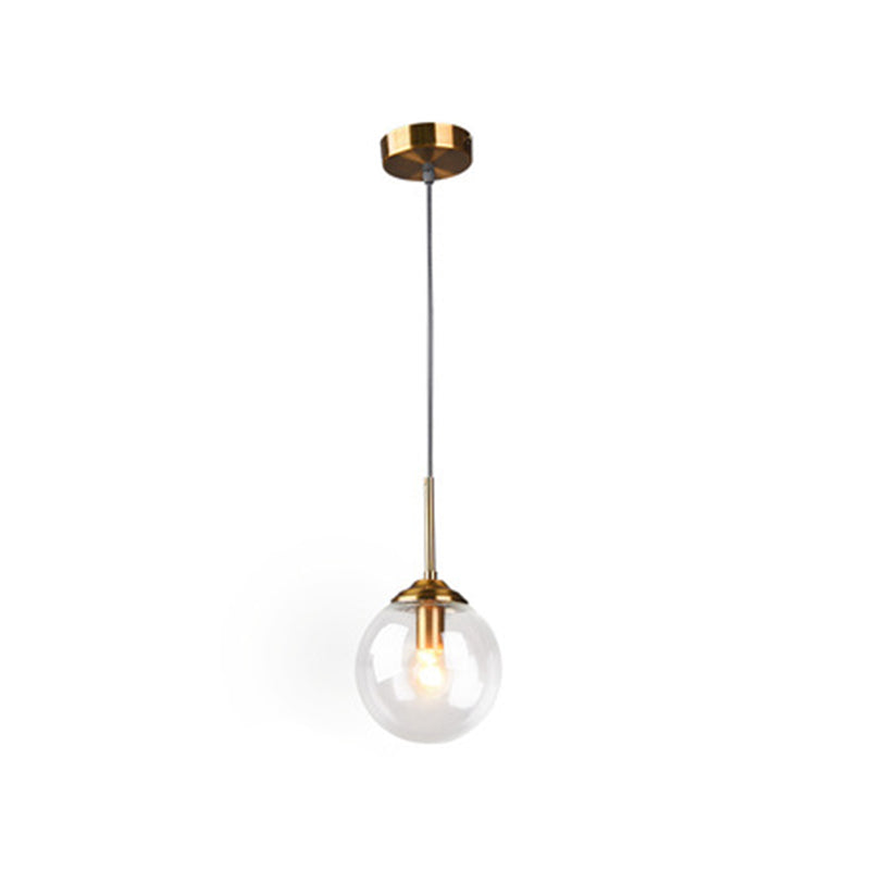 Sphere Pendant Lighting Fixture Modern Minimalist Glass Indoor Pendant Ceiling Lights Clear Round Clearhalo 'Ceiling Lights' 'Glass shade' 'Glass' 'Modern Pendants' 'Modern' 'Pendant Lights' 'Pendants' Lighting' 2553043