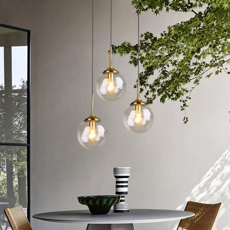 Sphere Pendant Lighting Fixture Modern Minimalist Glass Indoor Pendant Ceiling Lights Clearhalo 'Ceiling Lights' 'Glass shade' 'Glass' 'Modern Pendants' 'Modern' 'Pendant Lights' 'Pendants' Lighting' 2553044