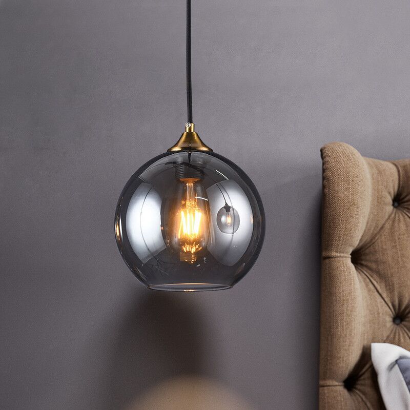 Contemporary Sphere Pendant Lights Blown Glass Hanging Pendant Lights for Bedroom Clearhalo 'Ceiling Lights' 'Glass shade' 'Glass' 'Modern Pendants' 'Modern' 'Pendant Lights' 'Pendants' Lighting' 2553113