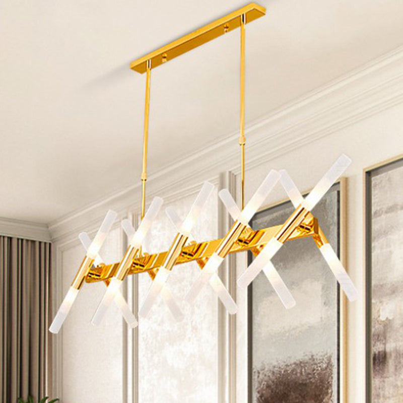 Minimalist Sticks Ceiling Lamp Acrylic 20-Light Dining Room over Island Lighting Clearhalo 'Ceiling Lights' 'Island Lights' Lighting' 2553343