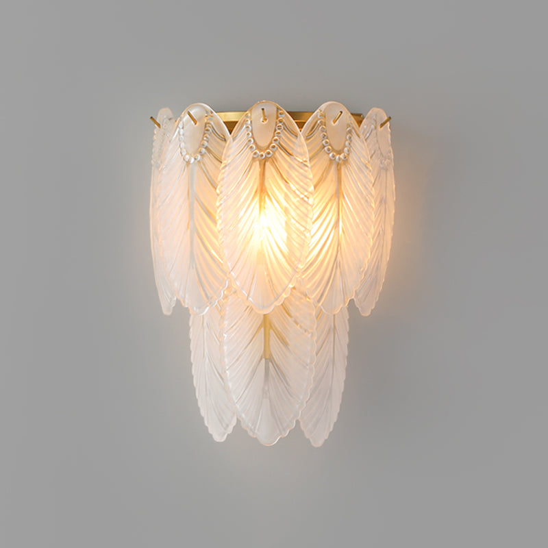 Tiered Wall Light Fixture Postmodern White Prismatic Glass 2/3 Lights Corridor Sconce Light Clearhalo 'Wall Lamps & Sconces' 'Wall Lights' Lighting' 255374