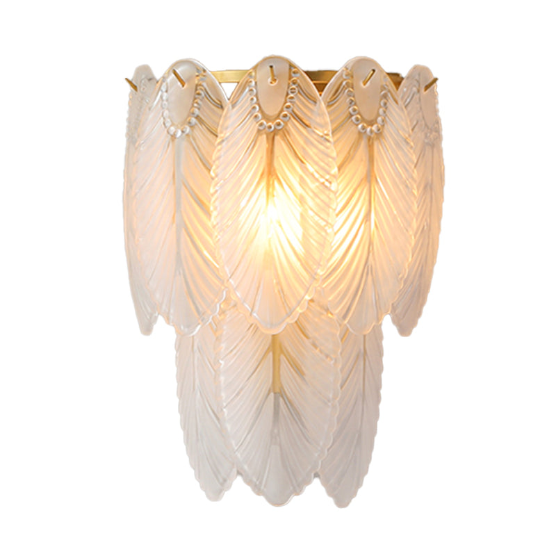 Tiered Wall Light Fixture Postmodern White Prismatic Glass 2/3 Lights Corridor Sconce Light Clearhalo 'Wall Lamps & Sconces' 'Wall Lights' Lighting' 255377