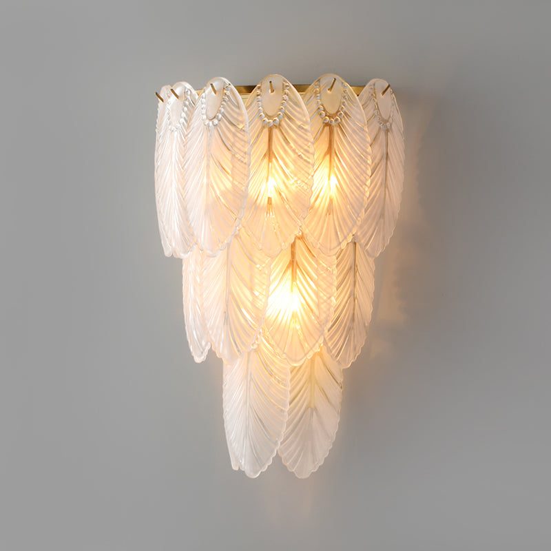 Tiered Wall Light Fixture Postmodern White Prismatic Glass 2/3 Lights Corridor Sconce Light 3.0 White Clearhalo 'Wall Lamps & Sconces' 'Wall Lights' Lighting' 255378