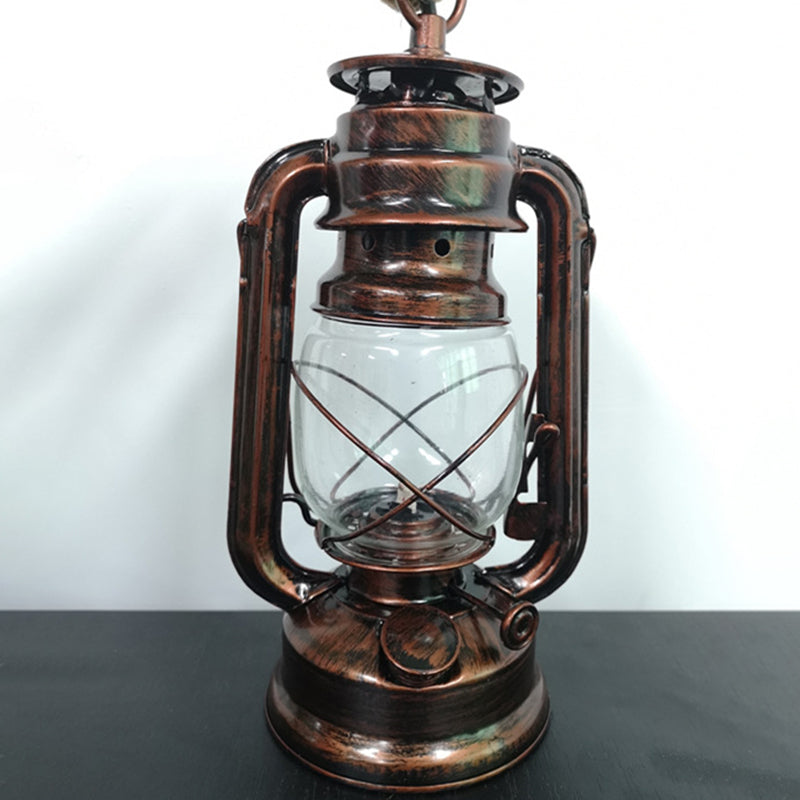 Vintage Hemp Rope Kerosene Horse Lamp Chandelier Metal Vintage Industrial Restaurant Hanging Lamp Copper Clearhalo 'Ceiling Lights' 'Glass shade' 'Glass' 'Industrial Pendants' 'Industrial' 'Middle Century Pendants' 'Pendant Lights' 'Pendants' 'Tiffany' Lighting' 2554229