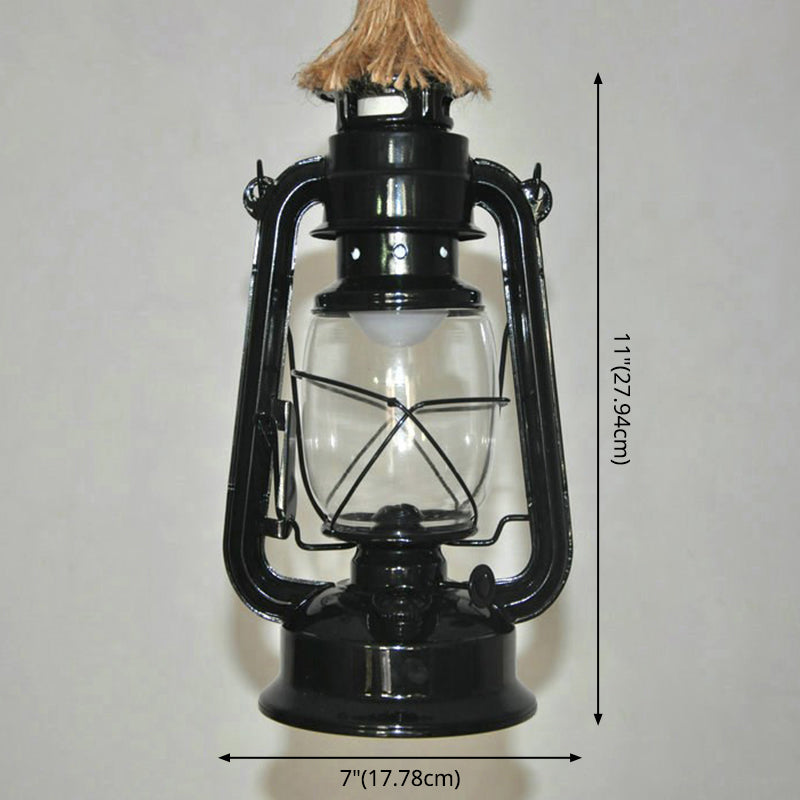 Vintage Hemp Rope Kerosene Horse Lamp Chandelier Metal Vintage Industrial Restaurant Hanging Lamp Clearhalo 'Ceiling Lights' 'Glass shade' 'Glass' 'Industrial Pendants' 'Industrial' 'Middle Century Pendants' 'Pendant Lights' 'Pendants' 'Tiffany' Lighting' 2554230