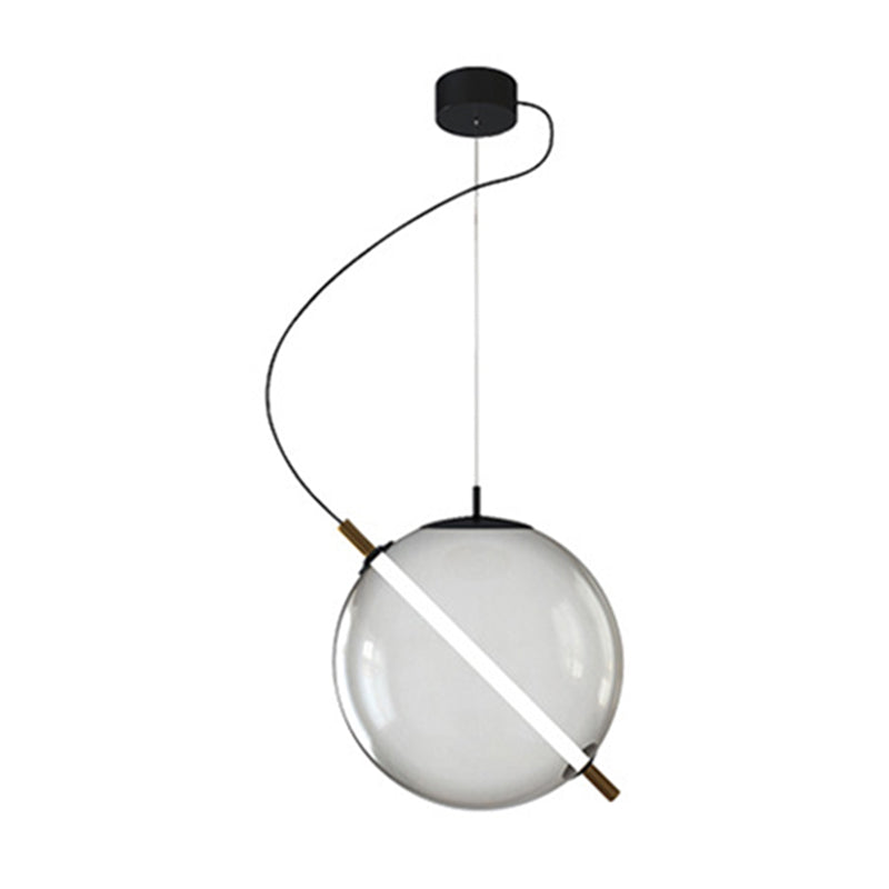 Postmodern Design Globe Glass Pendant Light LED Kitchen Pendant Light Smoke Gray 14" Clearhalo 'Ceiling Lights' 'Close To Ceiling Lights' 'Glass shade' 'Glass' 'Modern Pendants' 'Modern' 'Pendant Lights' 'Pendants' Lighting' 2554911