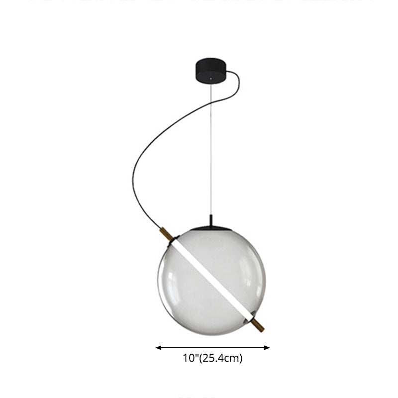 Postmodern Design Globe Glass Pendant Light LED Kitchen Pendant Light Clearhalo 'Ceiling Lights' 'Close To Ceiling Lights' 'Glass shade' 'Glass' 'Modern Pendants' 'Modern' 'Pendant Lights' 'Pendants' Lighting' 2554915