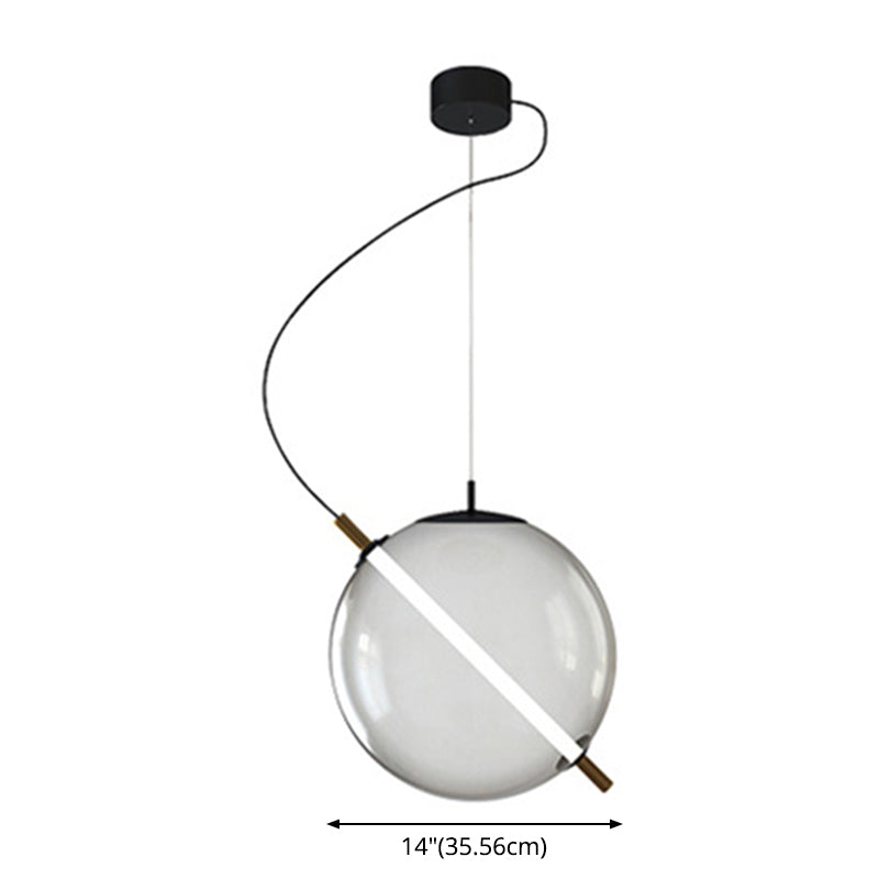 Postmodern Design Globe Glass Pendant Light LED Kitchen Pendant Light Clearhalo 'Ceiling Lights' 'Close To Ceiling Lights' 'Glass shade' 'Glass' 'Modern Pendants' 'Modern' 'Pendant Lights' 'Pendants' Lighting' 2554917