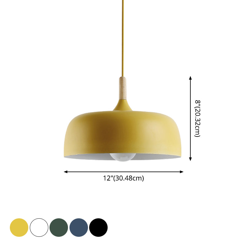 Macaron Color Modern LED Ceiling Light LED Hanging Pendant Light with Wood Lamp Socket Clearhalo 'Ceiling Lights' 'Modern Pendants' 'Modern' 'Pendant Lights' 'Pendants' Lighting' 2555035