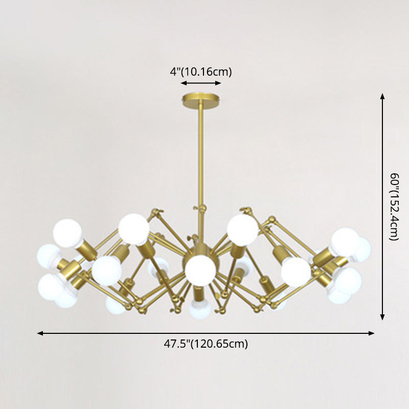 Retro Industrial Style Chandelier Light Sputnik Wrought Iron Multi Light Pendant for Bar Coffee Shop Clearhalo 'Cast Iron' 'Ceiling Lights' 'Chandeliers' 'Industrial Chandeliers' 'Industrial' 'Metal' 'Middle Century Chandeliers' 'Rustic Chandeliers' 'Tiffany' Lighting' 2555188