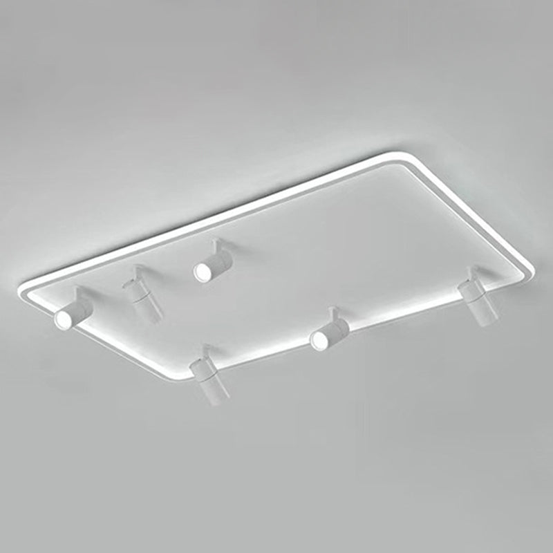 Acrylic Rectangular Flush Mount Spotlight Minimalist LED Ceiling Fixture for Living Room White Clearhalo 'Ceiling Lights' 'Close To Ceiling Lights' 'Close to ceiling' 'Flush mount' Lighting' 2556401