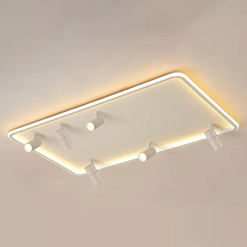 Acrylic Rectangular Flush Mount Spotlight Minimalist LED Ceiling Fixture for Living Room White Warm Clearhalo 'Ceiling Lights' 'Close To Ceiling Lights' 'Close to ceiling' 'Flush mount' Lighting' 2556402