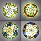 Bowl Shaped Flush Ceiling Light Stained Glass Tiffany Flushmount Lighting for Bedroom Clearhalo 'Ceiling Lights' 'Close To Ceiling Lights' 'Close to ceiling' 'Flush mount' Lighting' 2556539