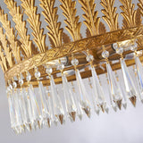 Brass Round Chandelier Lamp Traditional Metal and Crystal 4/6 Lights Living Room Hanging Light Clearhalo 'Ceiling Lights' 'Chandeliers' Lighting' options 255660