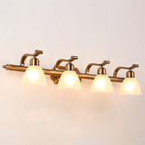 Brass 2/3/4 Bulbs Vanity Lamp Traditionalism Metal Bowl Wall Mount Light Fixture for Bathroom Clearhalo 'Vanity Lights' 'Wall Lights' Lighting' 2556699