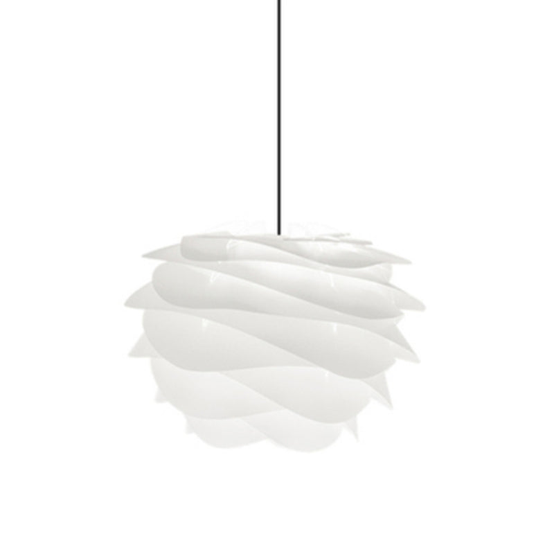 Modern Art Deco Hanging Light Fixtures 1 Light Pinecone Shade Acrylic Pendant Light White 19" Clearhalo 'Ceiling Lights' 'Pendant Lights' 'Pendants' Lighting' 2556733