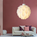 White Pinecone Shade Pendant Light Nordic Modern 1 Light PVC Living Room Hanging Lamp Clearhalo 'Ceiling Lights' 'Pendant Lights' 'Pendants' Lighting' 2556748