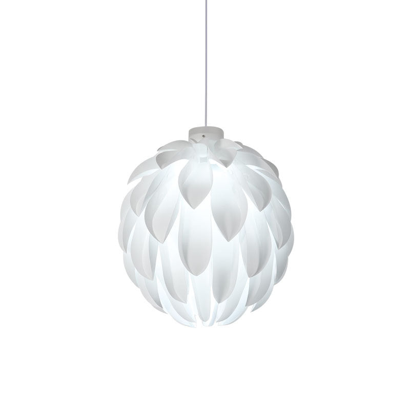 White Pinecone Shade Pendant Light Nordic Modern 1 Light PVC Living Room Hanging Lamp Clearhalo 'Ceiling Lights' 'Pendant Lights' 'Pendants' Lighting' 2556751