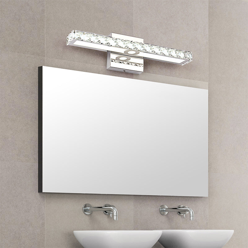 Rectangle Vanity Wall Sconce Modern Style Clear Crystal Integrated LED Bathroom Wall Mounted Lamp Clearhalo 'Modern wall lights' 'Modern' 'Vanity Lights' 'Wall Lights' Lighting' 255678