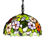 Bowl Pendant Light Tiffany-Style 1 Light Stained Glass Hanging Lamp in Green Green Clearhalo 'Ceiling Lights' 'Industrial' 'Middle Century Pendants' 'Pendant Lights' 'Pendants' 'Tiffany close to ceiling' 'Tiffany Pendants' 'Tiffany' Lighting' 2556789