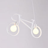 Retro Creative Iron Bicycle Chandelier 2 Light Dining Table Pendant Lighting Fixtures White Clearhalo 'Ceiling Lights' 'Island Lights' Lighting' 2557077