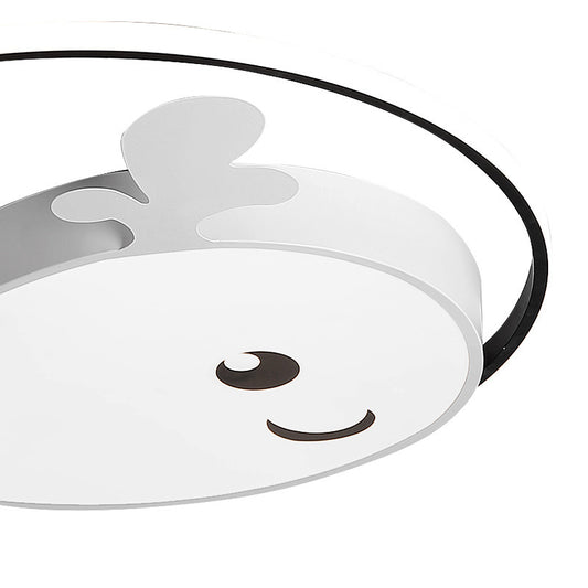 Smile Dolphin Girls Bedroom Ceiling Lamp Acrylic Animal Flush Ceiling Light with Ring Clearhalo 'Ceiling Lights' 'Close To Ceiling Lights' 'Close to ceiling' Lighting' 255814