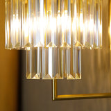 Cylinder Wall Light Sconce Postmodern Crystal Block 2 Lights Corridor Sconce Light in Gold Clearhalo 'Modern wall lights' 'Modern' 'Wall Lamps & Sconces' 'Wall Lights' Lighting' 255831